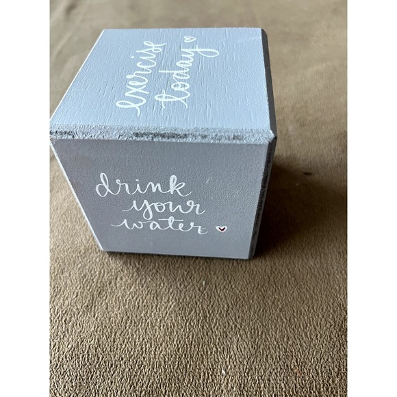 Inspirational Wood Block Decor Motivational Quotes Exercise Goals‎ Gift - Picture 6 of 6